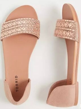 Torrid Open Toe D'Orsay Flat Sandal (WW) NWT